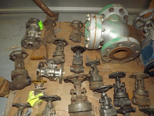 24 valve lot! stainless &amp; carbon flanged inline &amp; threaded ball/ gate globe for sale