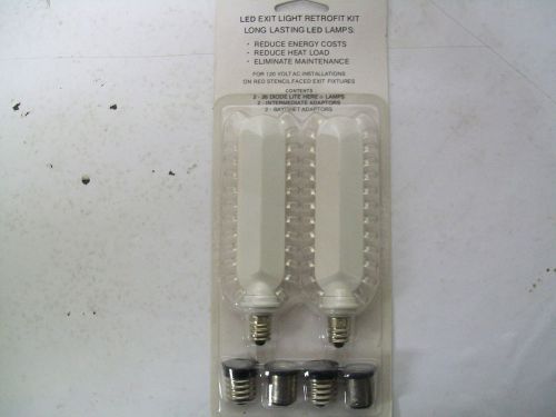 Lite Here Led Exit Light Retrofit Kit 120 V 2-26 Diode Lamps w/ Extra Adapters