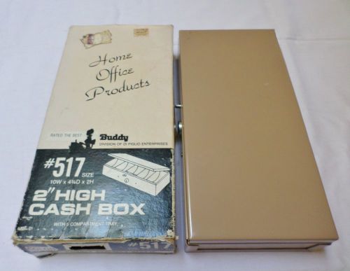 Buddy Products Cash Lock Box Quality Metal Money Safe Original Box Vintage