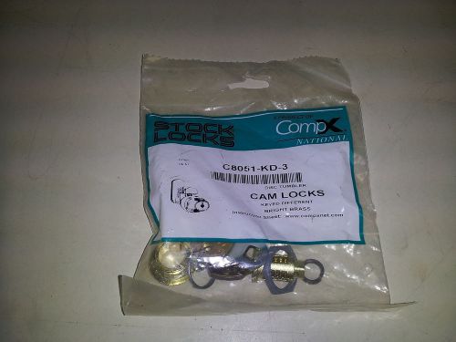 New compx stock locks cam lock c8051-kd-3 bright brass for sale
