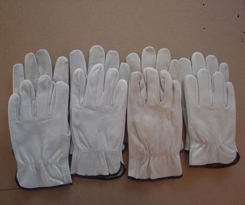 Set of 4 XL Leather Work Gloves