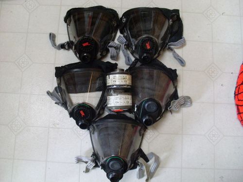 Five Used Gas Masks SCOTT Police Surplus Size Large Prepper Gear