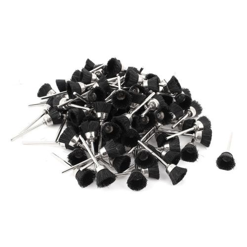 100 pcs 3mm shank 15mm cup shape nylon wire polishing brush for rotary tool for sale