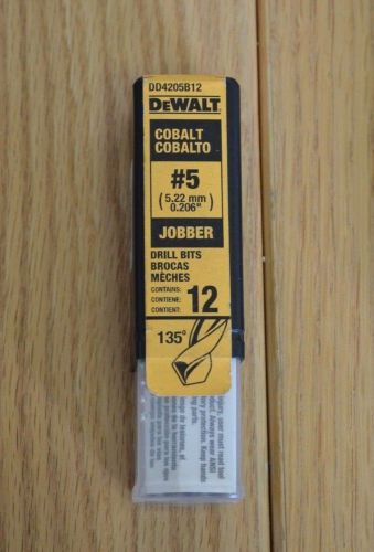 DEWALT #5 Wire Cobalt Jobber Length Drill Bit (12-Pack)