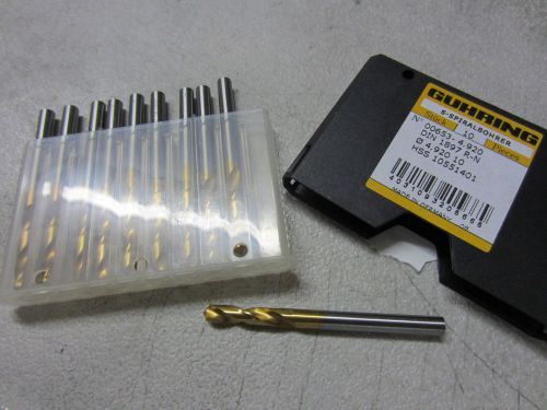 10 new guhring 00653-4.920mm #10 hss stub machine length tin coated twist drills for sale