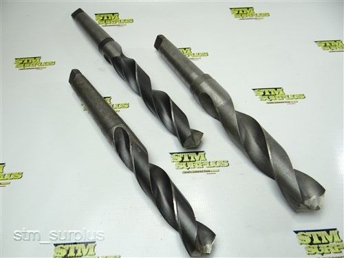 Nice lot of 3 hss morse taper twist drills 1-3/16&#034; to 1-35/64&#034; w/ 3mt national for sale