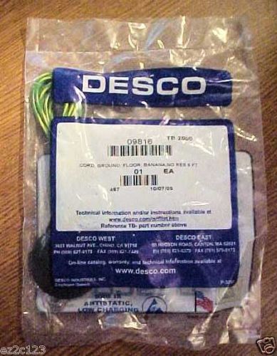 DESCO TB-2000 GROUNDING CABLE 6&#039; FT BANANA PLUG-IN NEW RETAIL PKG FREE SHIPPING