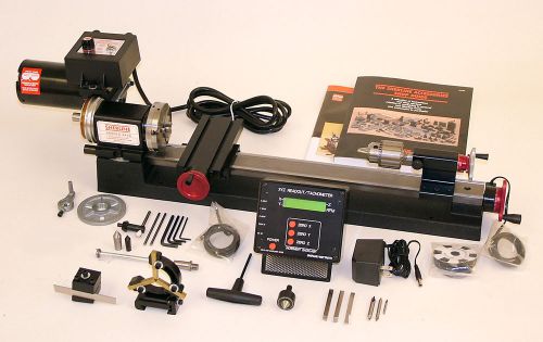 Sherline 3.5&#034; x 17&#034; deluxe 4400b-dro lathe package with accessories and digital for sale