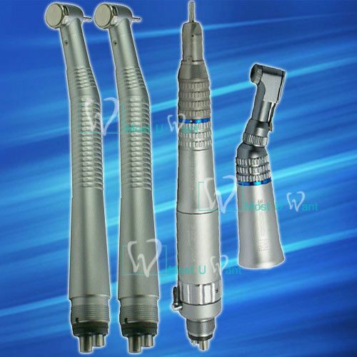 NSK Style 2pcs Dental Push Handpieces + 1 Contra Angle Straight Nose Air Motor