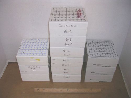 Nalgene &amp; nunc cryogenic storage boxes, 5  1/4 ” square &amp; 2” tall, lot of 12 for sale