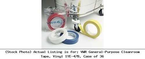 VWR General-Purpose Cleanroom Tape, Vinyl 1YE-47B, Case of 36: 47B-1YE