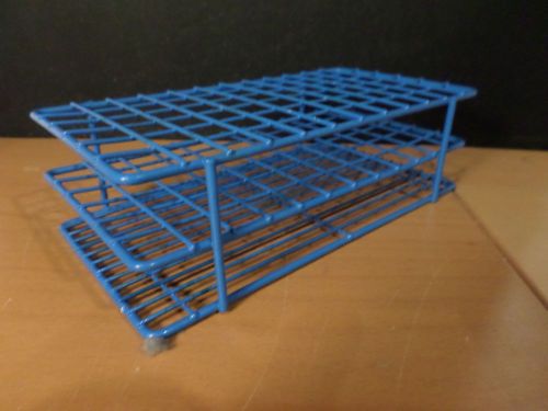 Bel-art blue epoxy-coated wire 72-position 13mm test tube rack holder support for sale