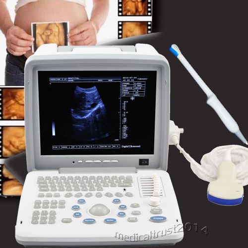 Full Digital Portable Ultrasound Scanner w Convex  transvaginal Probe + 3D