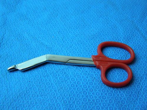 1-Lister Bandage Nurse Scissors 5.5&#034;-Color Handles(Red)One Large Ring
