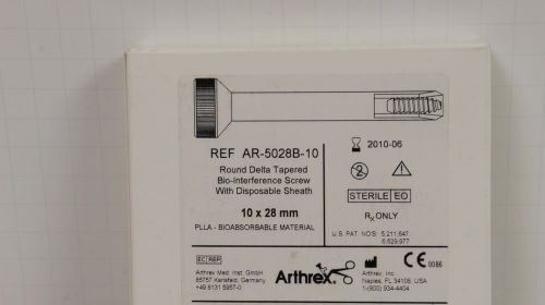 Arthrex AR-5028B-10 Round Delta Tapered Bio-Interference Screw  10x28mm