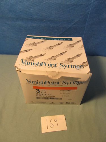 Vanish Point Retractable Syringe 3ml / cc 25g x 1&#034; Ref 10391 (QTY-100)