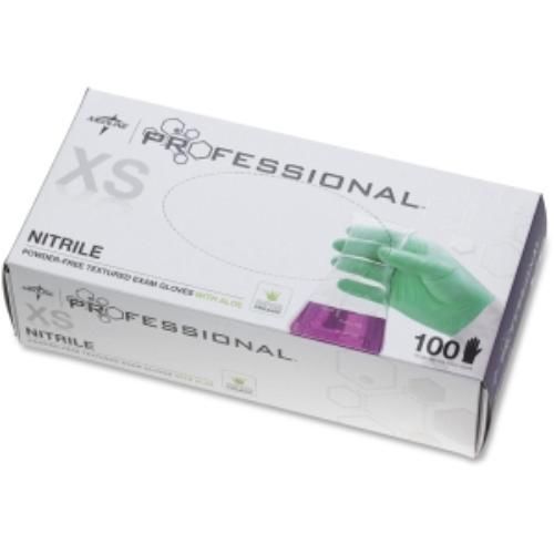 Medline Professional Nitrile Exam Gloves With Aloe - X-small Size - (pro31760)