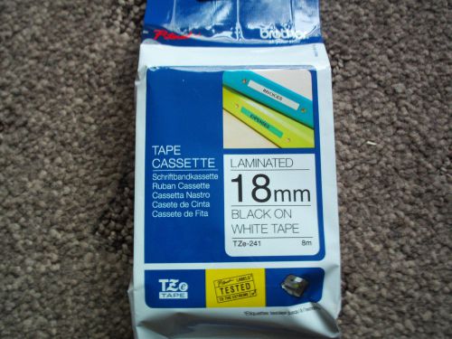 BROTHER P TOUCH TZe-241  TZe241 18MM BLACK on WHITE tape cartridge. LAST ONE !!!