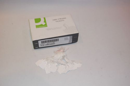 Box of 1000x Q-Connect White Strung Price Label/Tags 26mmx16mm KF01616