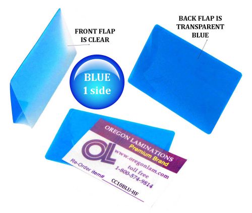 Blue/clear credit card laminating pouches 2-1/8 x 3-3/8 qty 50 by lam-it-all for sale