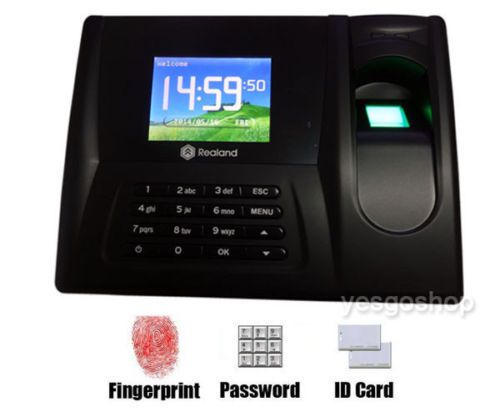 New biometric fingerprint time recorder employee attendance clock id card realan for sale