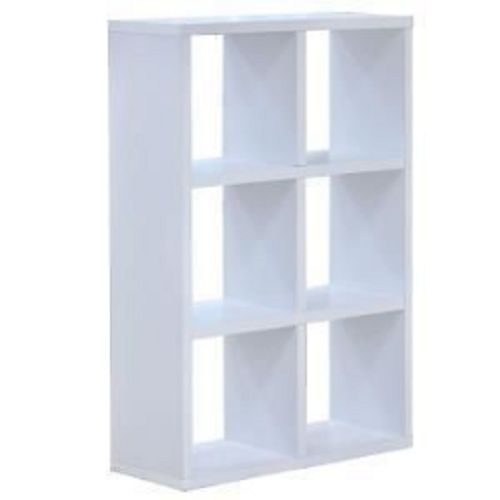 Stylish 6 Cube Living Room, Bedroom Storage Books, DVDs, Photo Shelves - White
