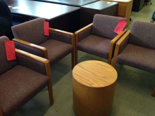 ***5 PIECE SET 4 LOBBY/GUEST CHAIRS &amp; CYLINDER TABLE***
