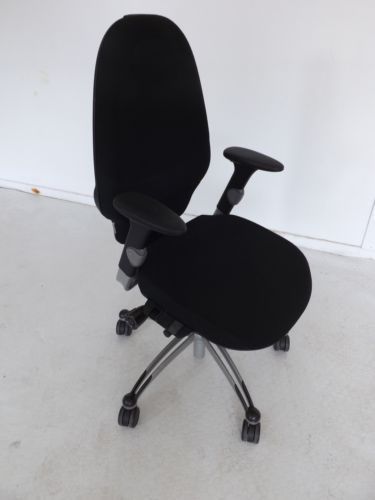 2  -  RH  EXTEND Hi QUALITY - CHAIRS IN BLACK WITH ADJ ARMS / FULLY LOADED -