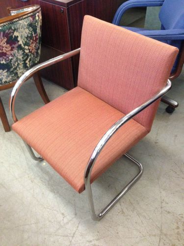 RETRO STYLE GUEST/SIDE CHAIR by KNOLL w/ CHROME SLED BASE
