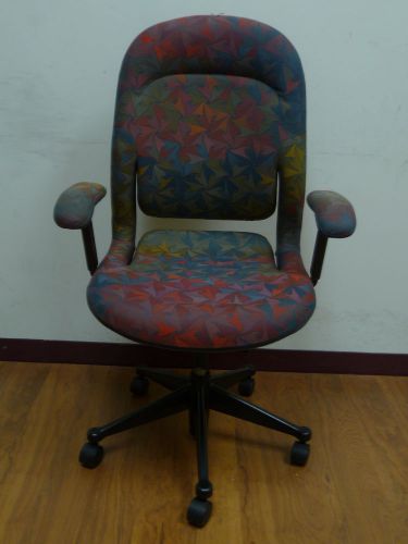 Herman Miller &#034;EQUA&#034;  High Back Office Chair Multicolor Pinwheel Pattern # 10614