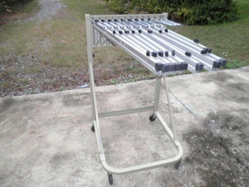 Safco Mobile Rolling Blueprint Rack Stand with Clamps &amp; 36” 30&#034; Long Hangers