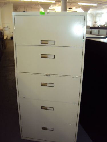 ***5 DRAWER LATERAL SIZE FILE CABINET by STEELCASE OFFICE FURN w/ LOCK &amp; KEY***