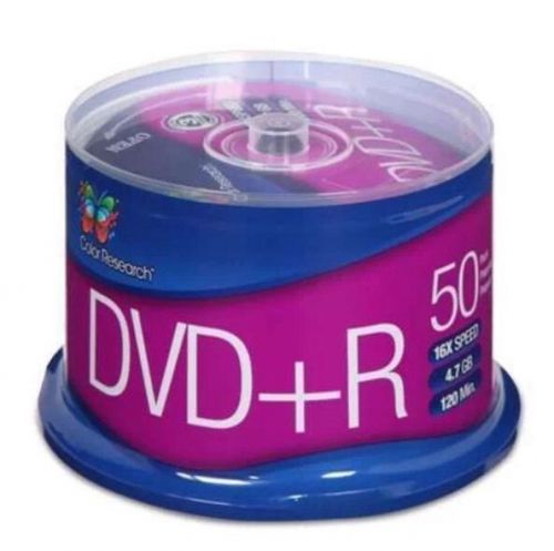 Lot Of (3) Color Research Cake Box DVD+R 50-Pack, 16X, 120 mins, 4.7GB-2 Day Shi