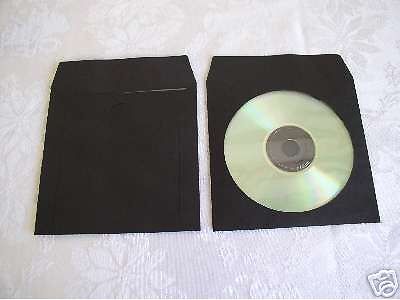 1000 NEW BLACK PAPER CD SLEEVE W/WINDOW