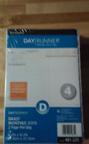 Day Runner Daily Planner Refill 2015, 5.5 x 8.5 Inches (481-225) 2 Pages Per Day