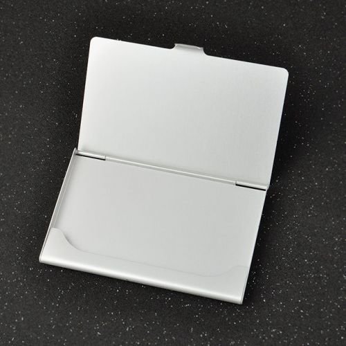 Business ID Credit Card Case Metal Fine Box Holder silver Stainless Steel Pocket