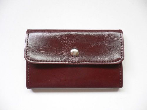 Brown Leather-Like Business/Credit Card Case Holder w/Snap Button Closure BN