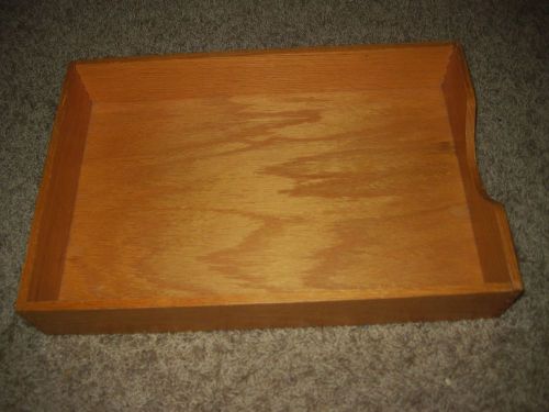 VINTAGE SOLID WOODEN DESK ORGANIZER LETTER TRAY DOVETAIL LEGAL SIZE  by CARVER