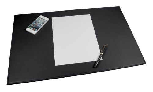 LUCRIN - Office Large Desk Pad 23x15 inches - Smooth Cow Leather - Black