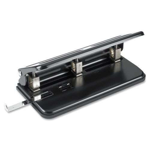 Business source heavy-duty hole punch - 3 head(s) - 9/32&#034; -black - bsn65625 for sale