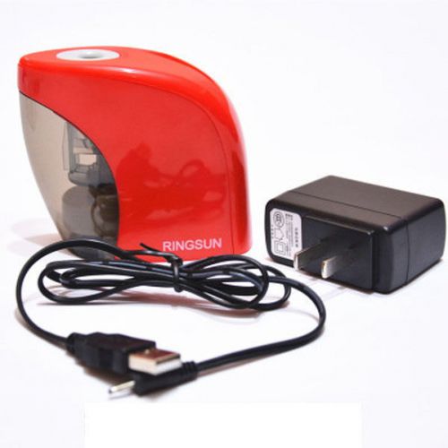 New RED Automatic Electric Pencil Sharpener Home Office School Desktop + US Plug