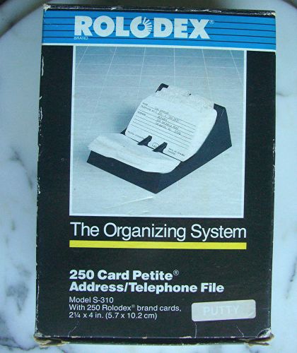 ROLODEX S-310 In Box 250 Card Petit Address/Telephone File Putty NOS
