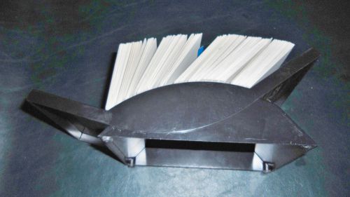 Vintage Rolodex V-Glide GL-35 Desk Card File Organizer Black With Cards &amp; Index