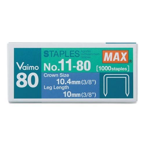 Max Vaimo 80 Stapler Replacement Staples - 0.38&#034; Leg - 0.38&#034; Crown - (no1180)