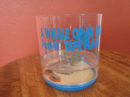 RARE VINTAGE 3M Whale of An Idea POST-IT Tape Flags Plastic cup,beach, sand HOWW