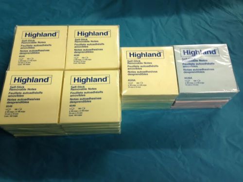 Lot of 3 12-Packs (2 Yellow, 1 Assorted) Highland Self-Stick Removable Notes