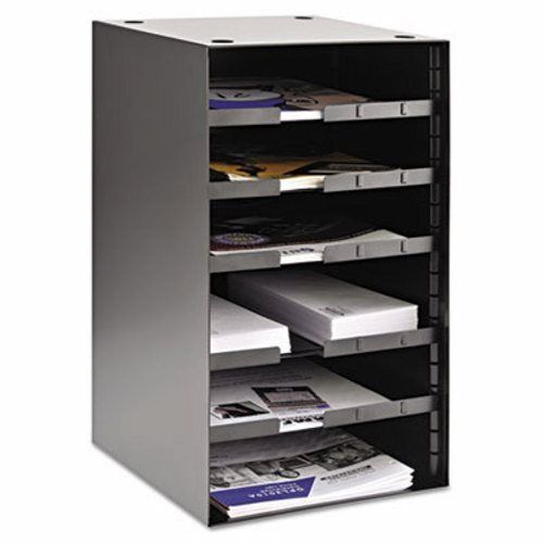 Steel Desktop Sorter, Five Shelves, 11 1/8 x 12 x 19 1/2, Blk (MMF206511004)