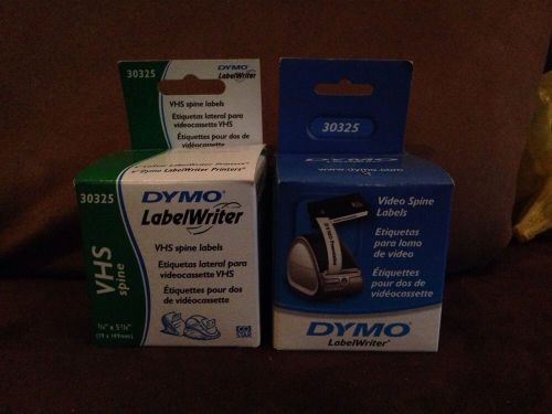 DYMO 30325 VHS / Spine Labels, 3/4 x 5-7/8, White, 150 Per Box - 2 Boxes