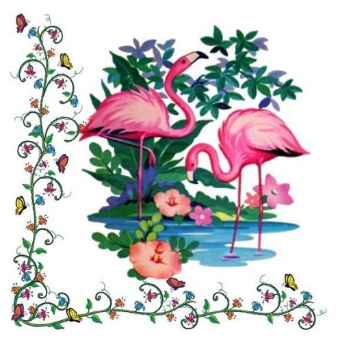 30 Personalized Return Address Bird Pink Flamingos Labels Buy3 get1 (bird5)