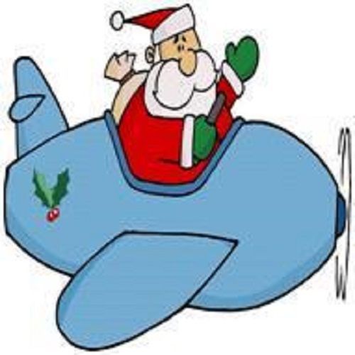 30 Custom Santa in a Plane Personalized Address Labels